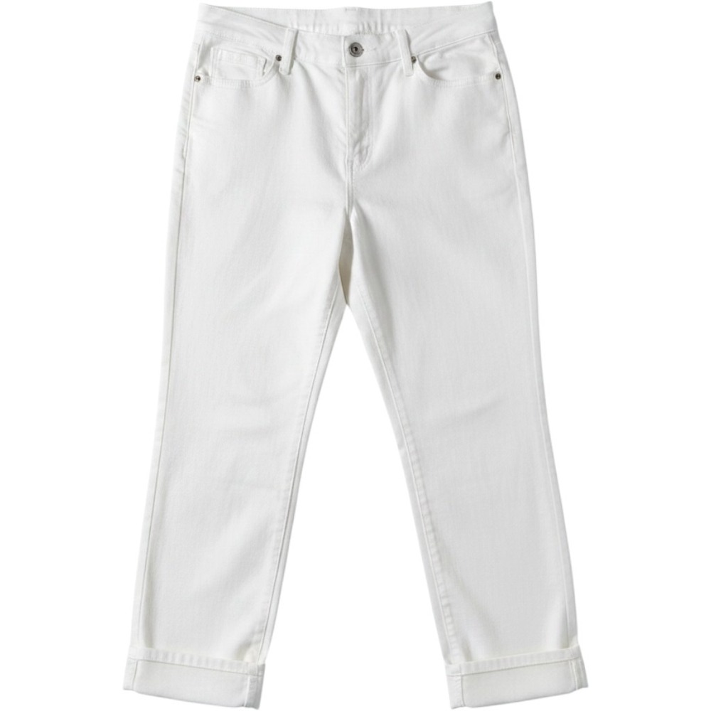 Chico's So Slimming Girlfriend Slim Leg Crop Jeans White Size 14 / 2.5 NWT